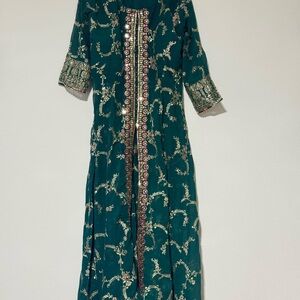 Elegant Green Embroidered Dress